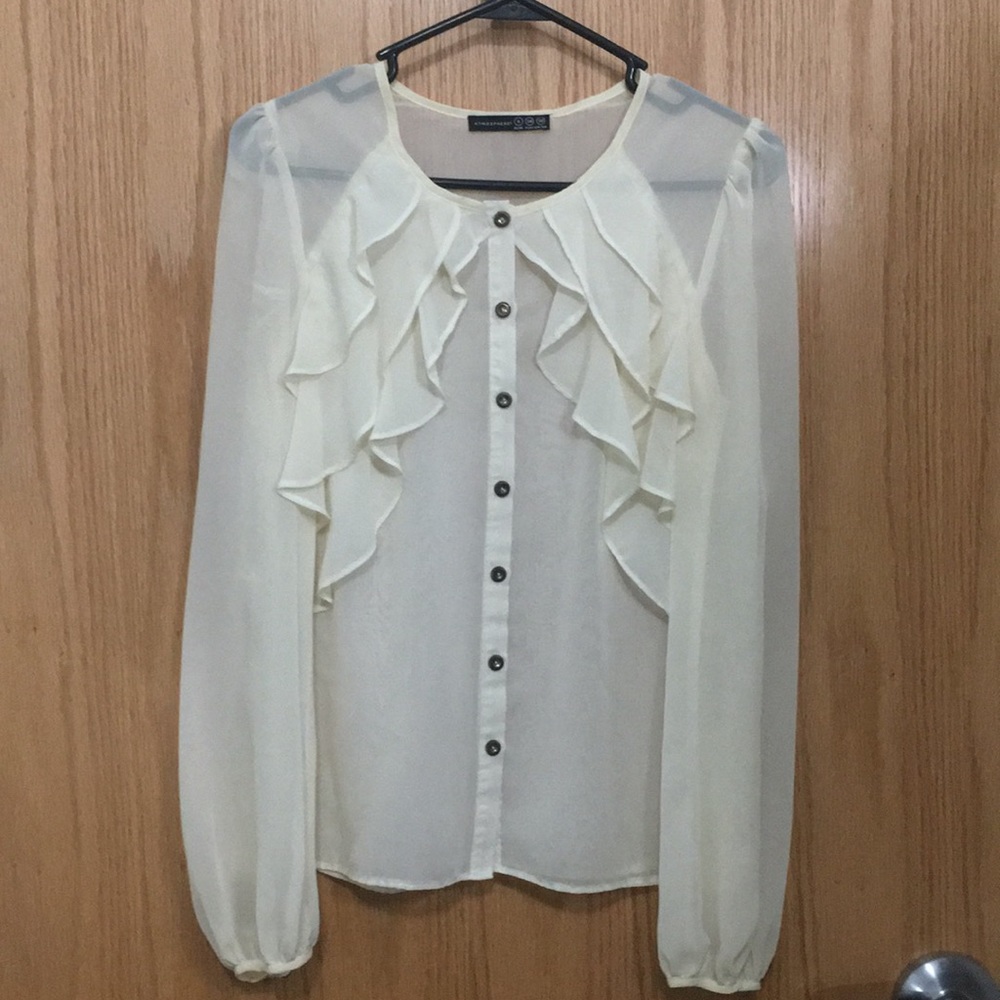 Atmosphere Cream Ruffle Blouse
